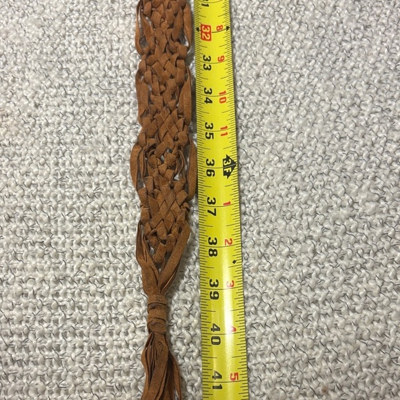 Boho Braided Fringe Belt in Brown main image 4